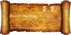Reiff Nerina névjegykártya